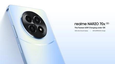 Realme Narzo 70x 5G: 120Hz IPS-skærm, MediaTek Dimensity 6100+ chip, 50MP kamera og 45W opladning til $144