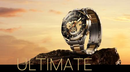 Huawei Watch Ultimate Gold Edition med guldelementer, safirglas og titaniumlænke er kommet til Europa for 2.999 euro.
