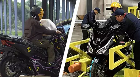 Toyoda Gosei viste en prototype airbag til motorcykler og scootere