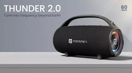 Portronics har introduceret den nye Thunder 2.0 bærbare højttaler med 60 watt effekt, IPX6-beskyttelse og 6 timers batterilevetid.