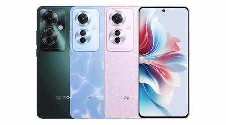 OPPO Reno 11 F: 120Hz OLED-skærm, MediaTek Dimensity 7050-chip, 64 MP kamera og IP65-beskyttelse til $305