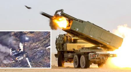 HIMARS ramte affyringsramper, styresystem og radar på et sjældent russisk S-300V4 Antey jord-til-luft-missilsystem, der er i stand til at opfange ballistiske missiler.