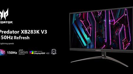 Acer Predator XB283K V3 - 4K-gamingskærm med 150Hz opdateringshastighed og HDMI 2.1 til en pris af $500
