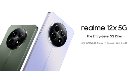 Realme 12x 5G med 120Hz LCD, Dimensity 6100+ chip, IP54-beskyttelse og 45W opladning har premiere uden for Kina.