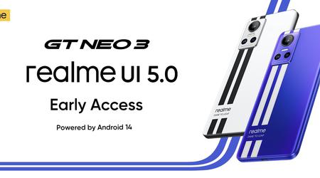 realme har annonceret det Android 14-baserede realme UI 5.0-testprogram til realme GT Neo 3 og realme GT Neo 3 150W.