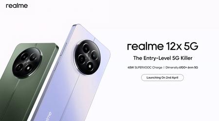 Det er officielt: realme 12x 5G får premiere uden for Kina den 2. april.