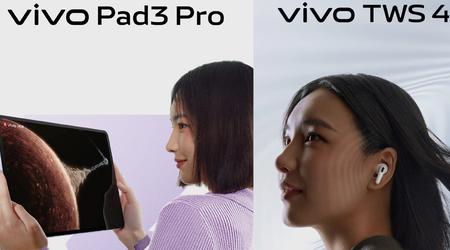 Ikke kun foldbare X Fold 3 smartphones: vivo viser den 26. marts også Pad 3 Pro tabletten og TWS hovedtelefoner med et design som AirPods Pro
