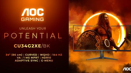 AOC Gaming CU34G2XE/BK - buet gamingskærm med 144Hz opdateringshastighed til 299 kr.