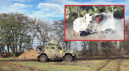 En FPV-drone ødelagde Ruslands nyeste MRAP AMN-59051 med forbedret forsvar, som blev introduceret i 2022.