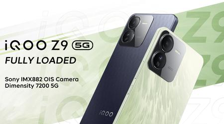 iQOO Z9 5G: 120Hz AMOLED-skærm, MediaTek Dimensity 7200-chip, IP54-beskyttelse og 5000mAh-batteri med 44W opladning til $240