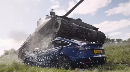 Video: Anden verdenskrig veteran knuser Tesla Model 3 med en Sherman tank