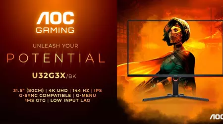 4K UHD, 144Hz-skærm og HDMI 2.1 til £650 - AOC Gaming U32G3X/BK-skærm annonceret