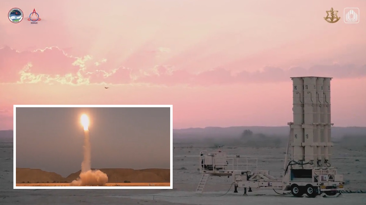 Israel viste på video, hvordan missilforsvarssystemet Arrow, der kan nedskyde ballistiske missiler, fungerer i praksis.