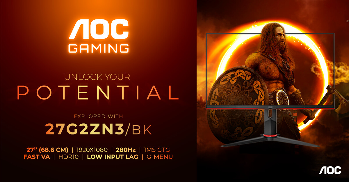 AOC AGON 27G2ZN3/BK - gaming-skærm med 280Hz-understøttelse til $240