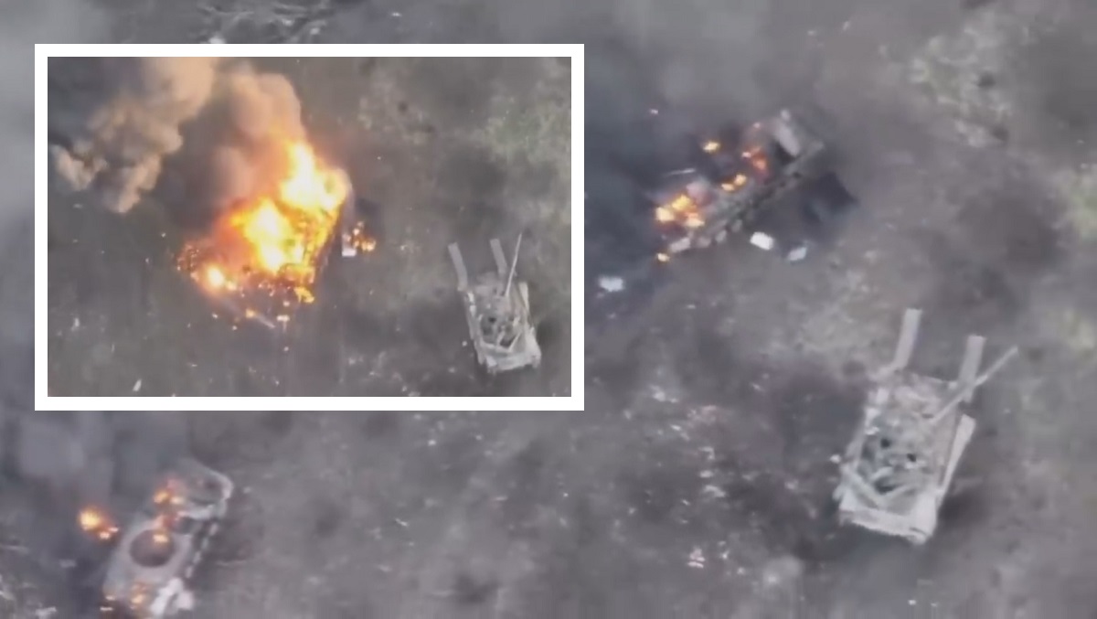 Ukrainske styrker ødelagde to russiske T-80BV kampvogne og to infanterikampkøretøjer i et enkelt slag.