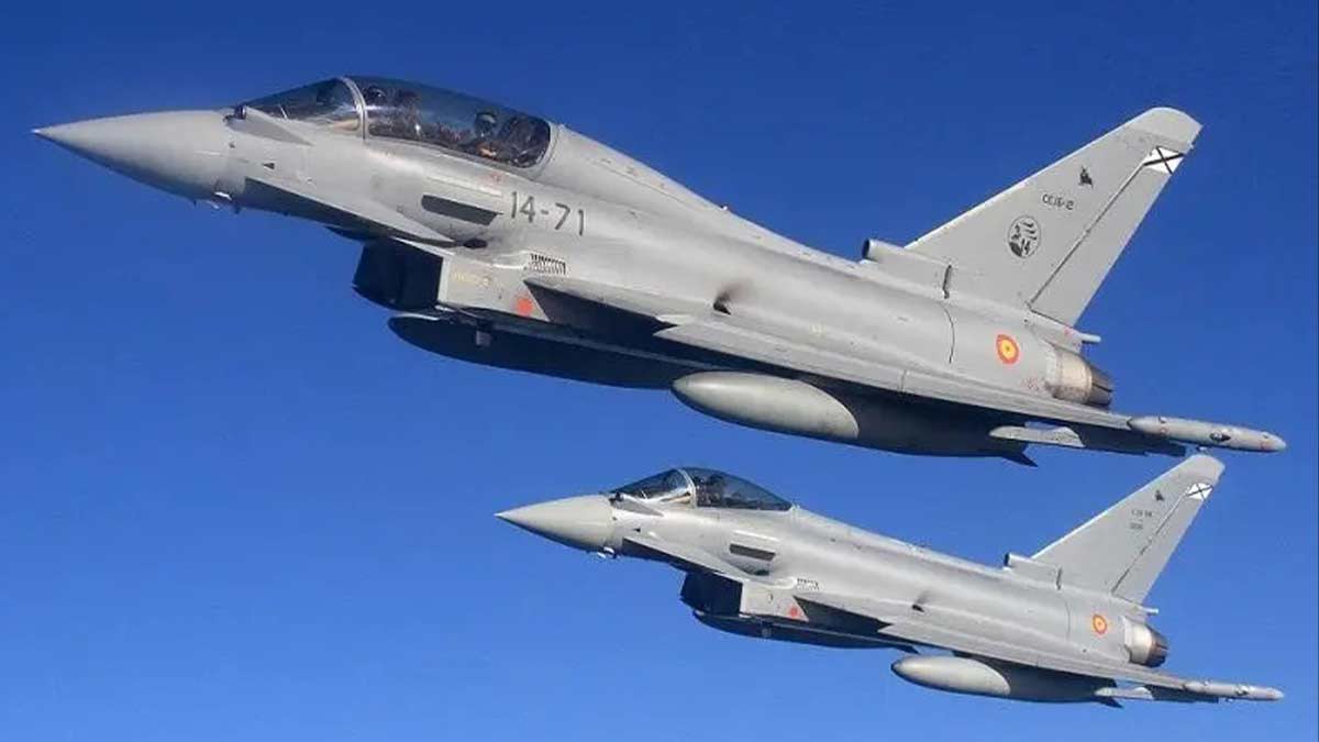 Spanien vil for første gang bruge et Airbus A400M-fly uden for landet som en del af en NATO-mission og har udstationeret otte fjerdegenerations Eurofighter Typhoon-kampfly i Estland.