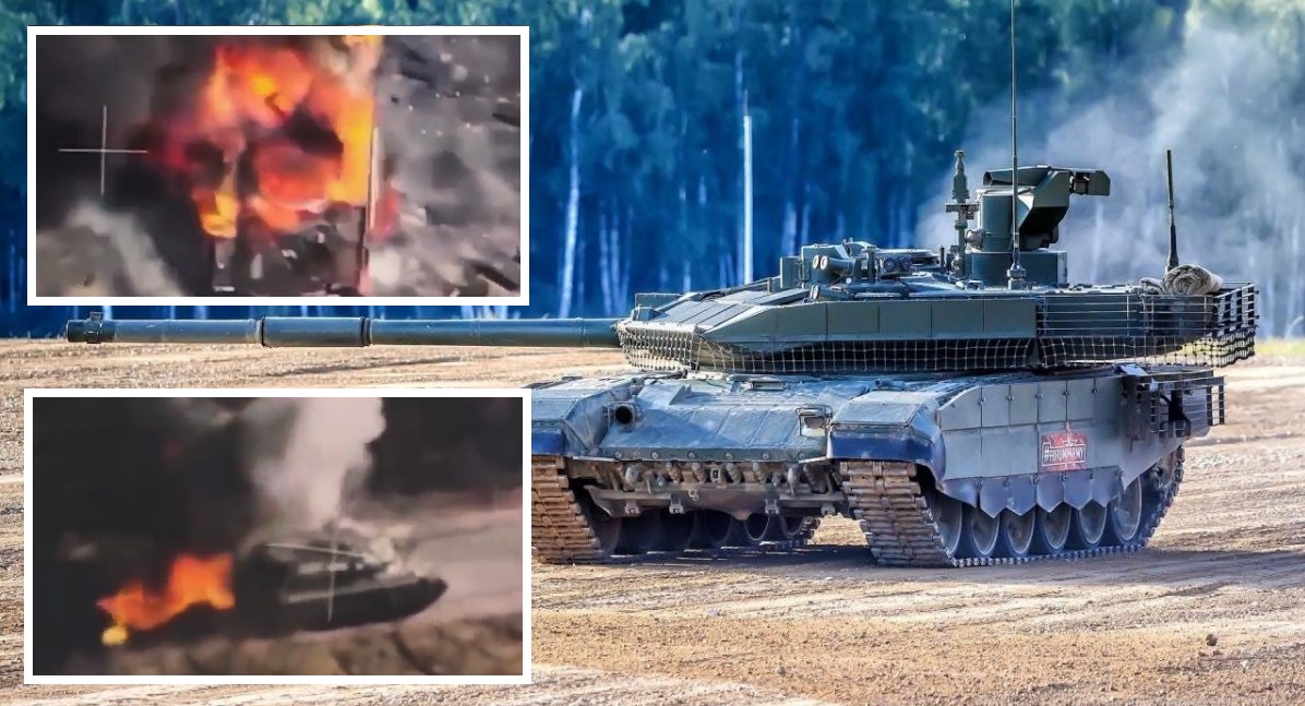 En ukrainsk FPV-drone fjernede tårnet med et præcist skud og ødelagde en russisk moderniseret T-90 "Breakthrough"-kampvogn fuldstændigt.