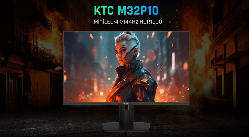 KTC M32P10 - 4K-skærm med Fat IPS-skærm, Mini LED-baggrundsbelysning og 144Hz billedfrekvens til $1300