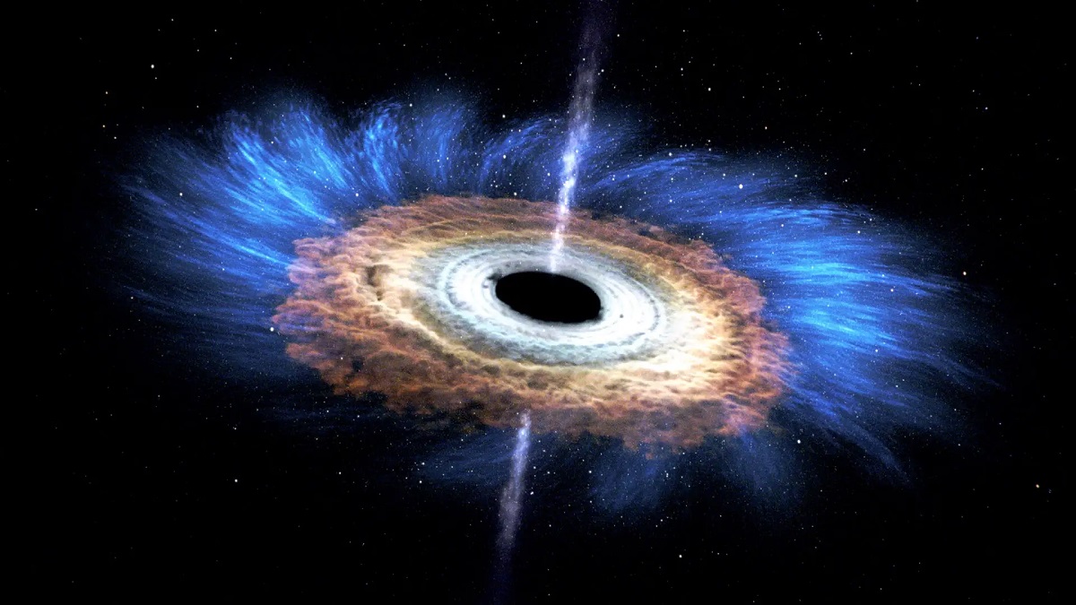 Et supermassivt sort hul slugte en stjerne, der var tre gange så massiv som Solen, og slyngede dens rester ud