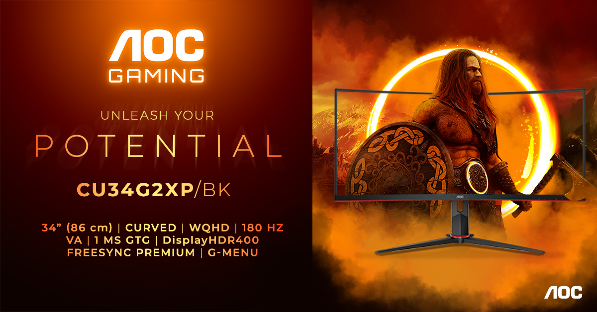 AOC Gaming CU34G2XP/BK - en WQHD-gamingskærm til £339 med 180Hz opdateringshastighed