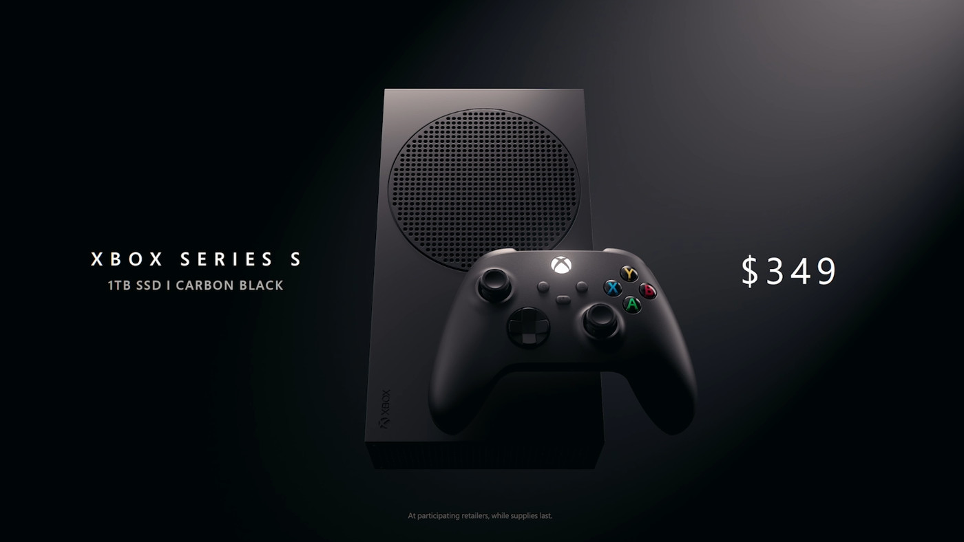 Microsoft er begyndt at sælge den sorte Xbox Series S-spilkonsol med 1 TB lagerplads for 350 dollars.