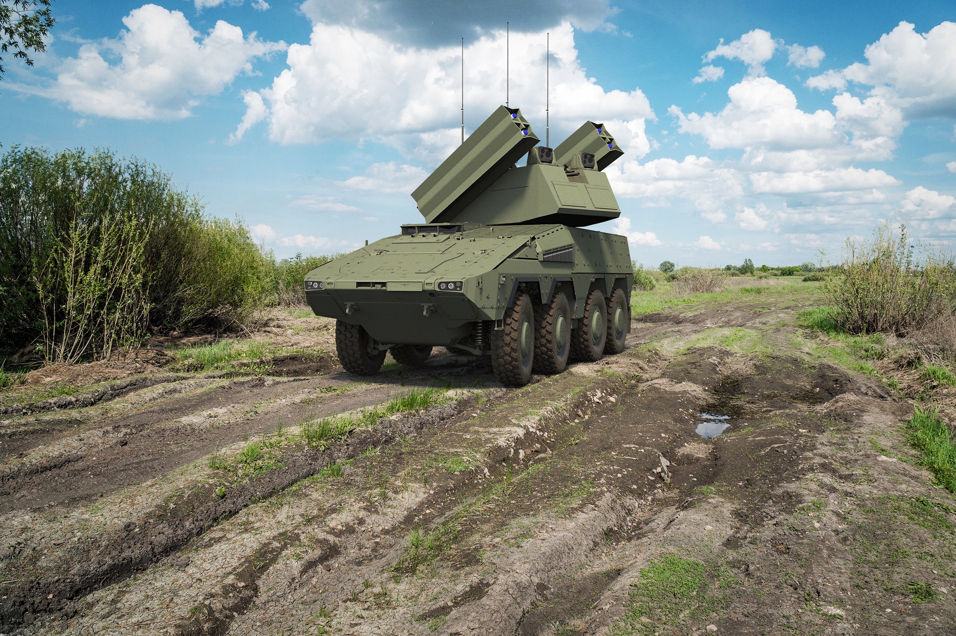 ARGE NNbS-konsortiet er ved at udvikle et kortrækkende SAM-system til den tyske hær med IRIS-T-missiler og baseret på Boxer APC.