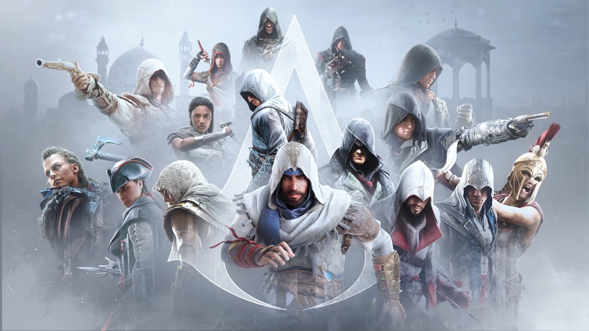 Kunst gennem tiderne: en unik collage af Assassin's Creed-figurer