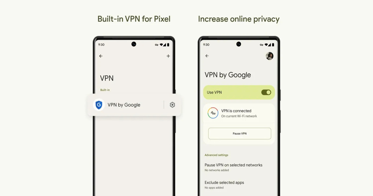 Google introducerer "Pixel VPN by Google" i stedet for Google One til Pixel-ejere