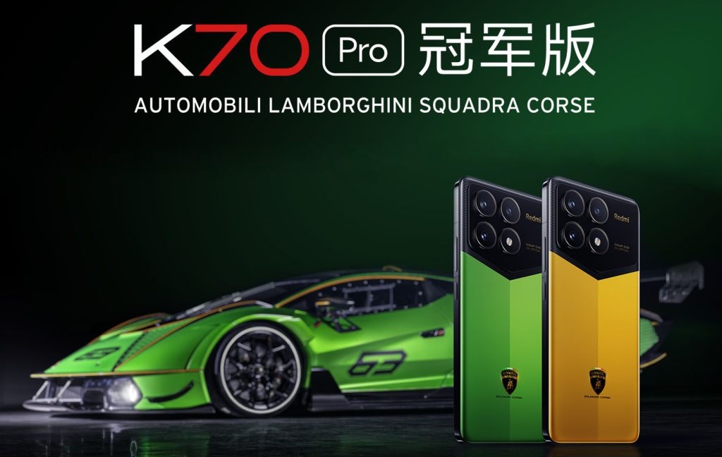 Xiaomi og Automobili Lamborghini SQUADRA CORSE har afsløret en særlig Redmi K70 Pro Champion Edition med 1 TB lagerplads.