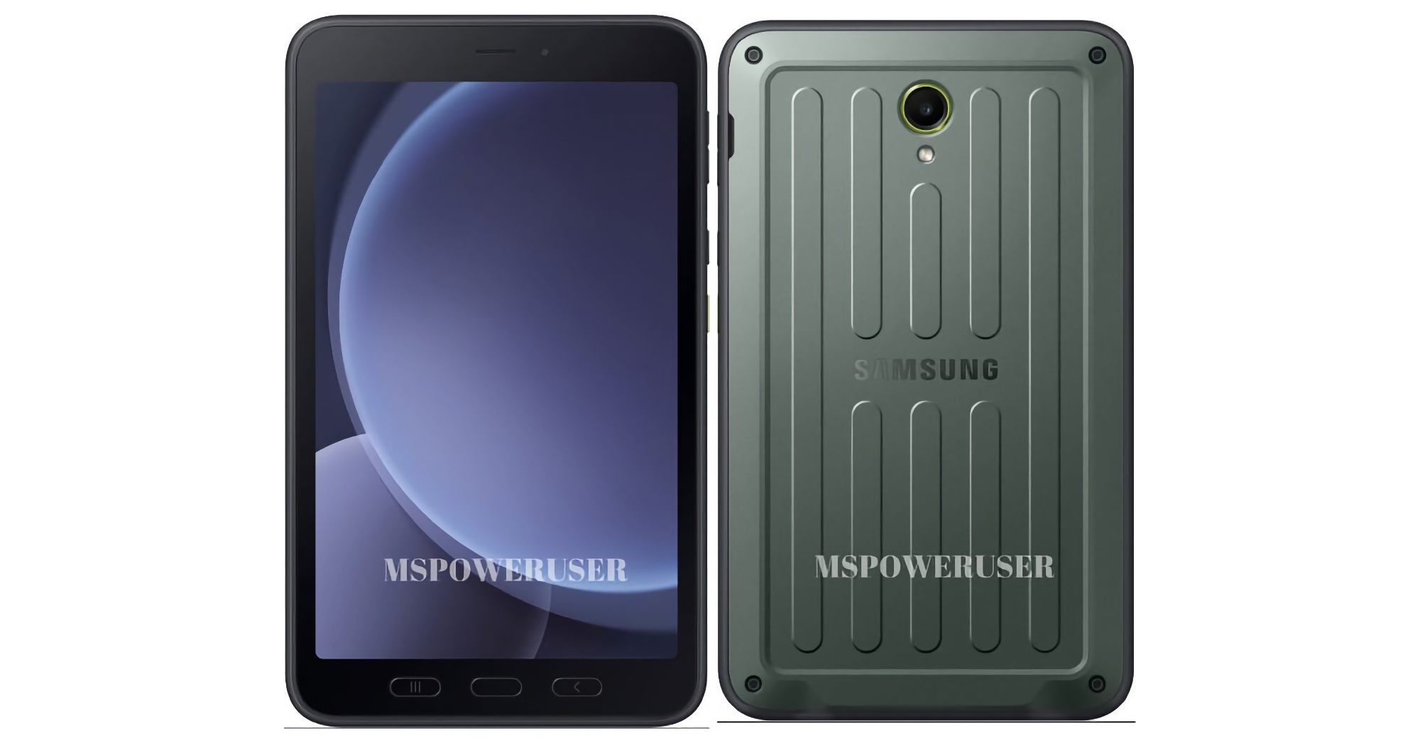 Sådan kommer Samsung Galaxy Tab Active 5 til at se ud: en 8-tommers tablet med en Exynos 1380-chip og MIL-STD-810H-beskyttelse.