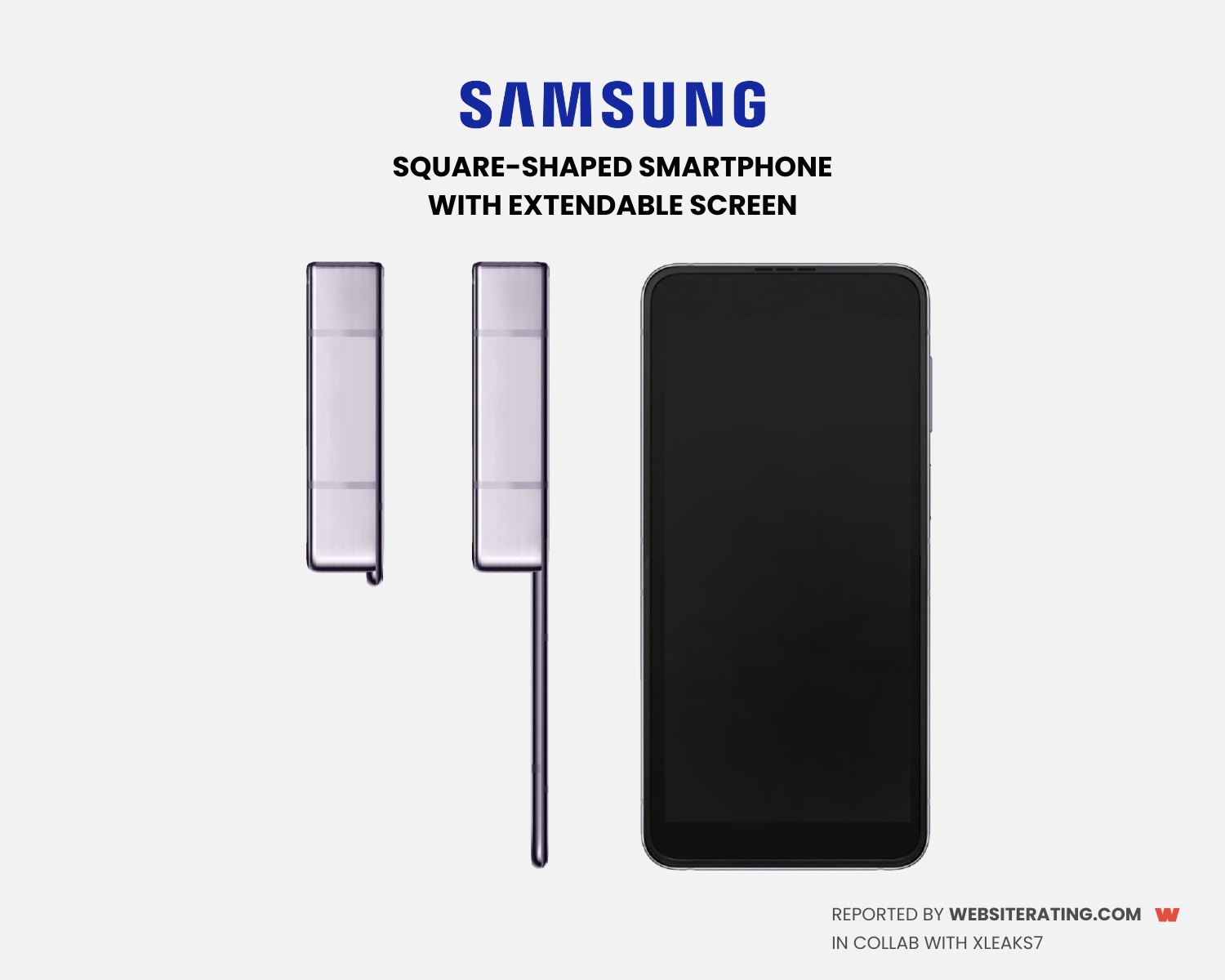 Samsung har taget patent på en firkantet smartphone med udtrækkelig skærm