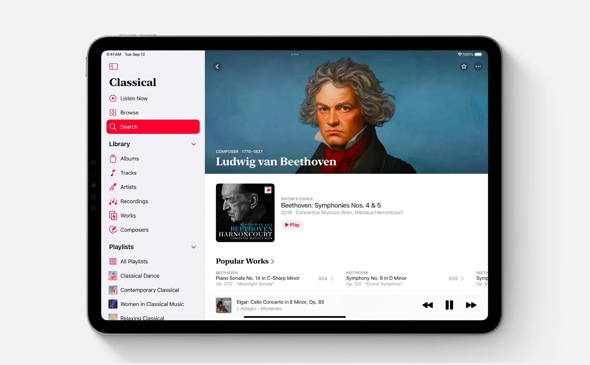 Apple Music Classical-appen er nu tilgængelig til iPad