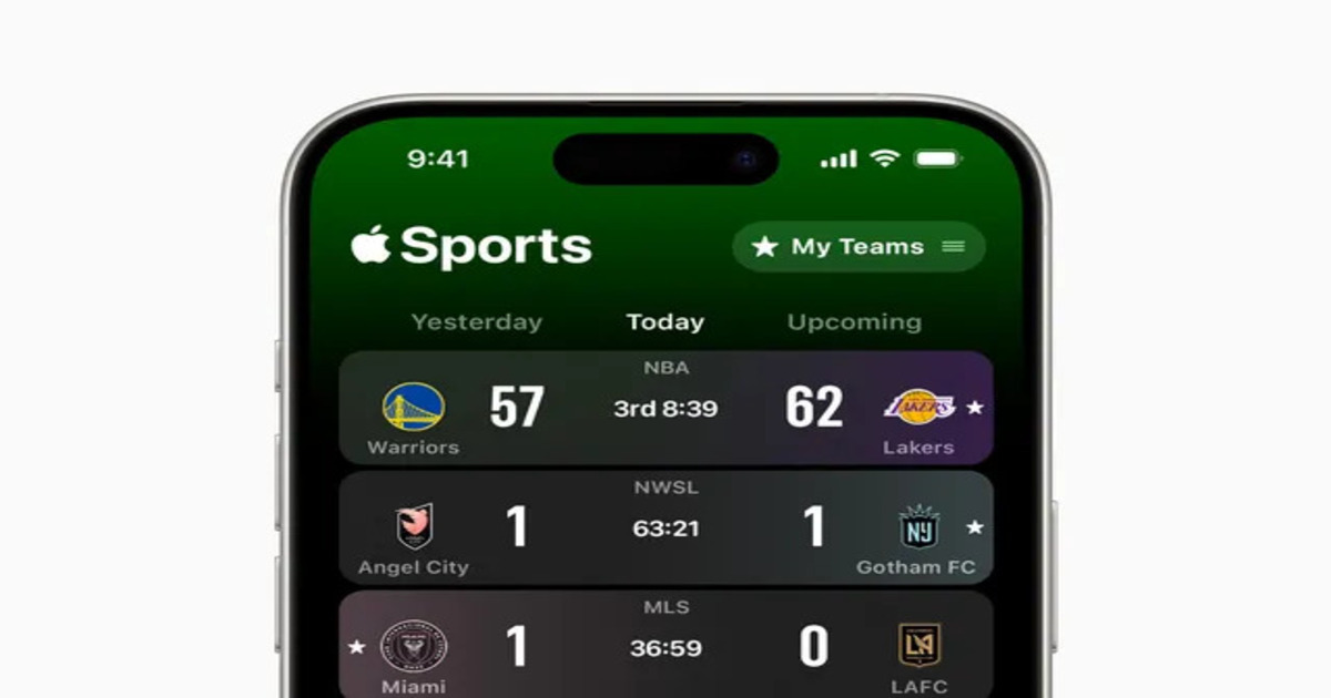 Apple lancerer Apple Sports-app med resultater fra sportsligaer