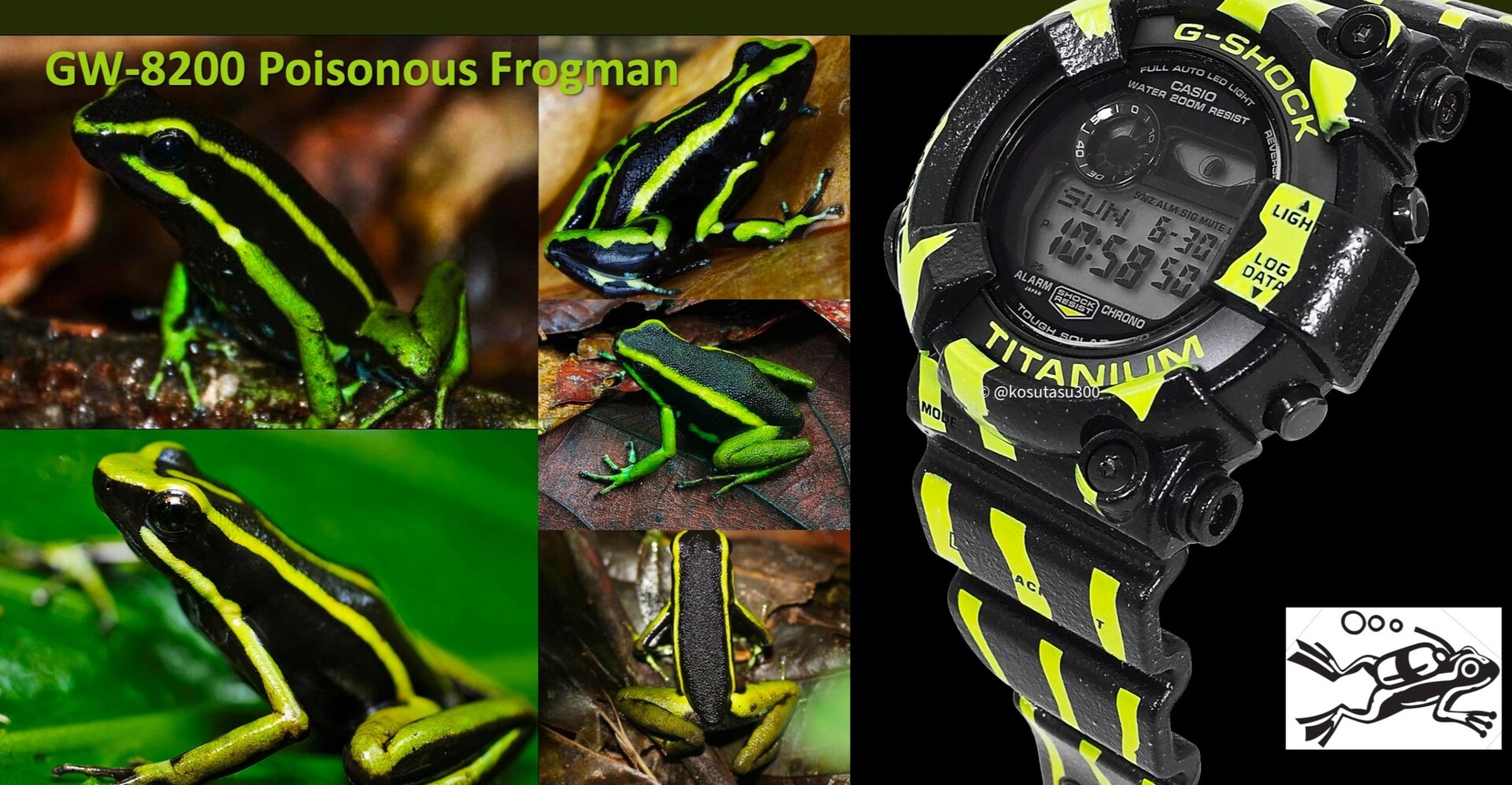 Deklassificeret: Første foto af Casio Frogman GW-8200TPF Poison Dart