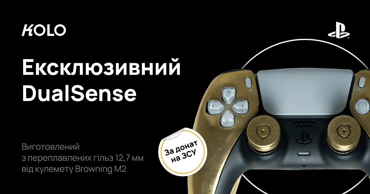 KOLO udlodder en unik DualSense-gamepad til PlayStation 5 lavet af M2 Browning-maskingeværhylstre med stor kaliber.