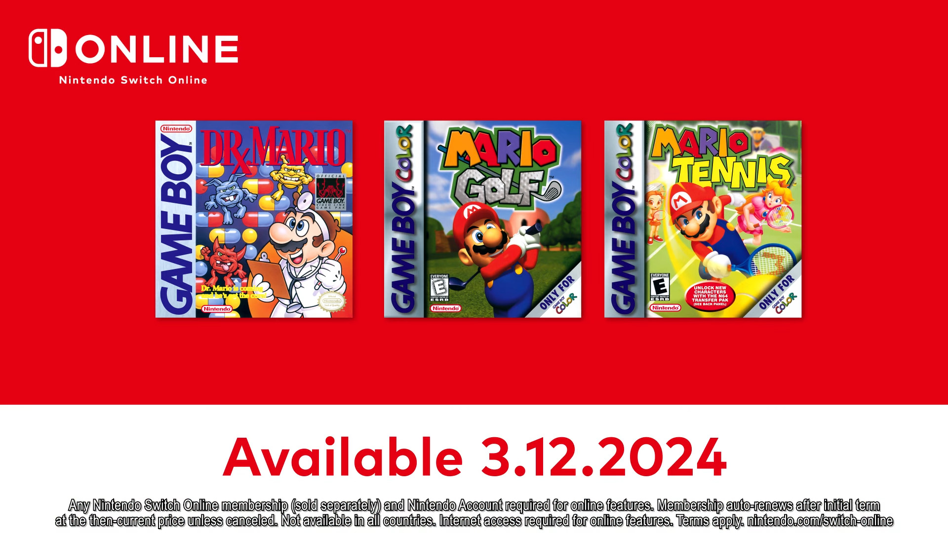 Den 12. marts bliver Nintendo Switch Online-kataloget udvidet med tre Mario-projekter fra Game Boy-æraen