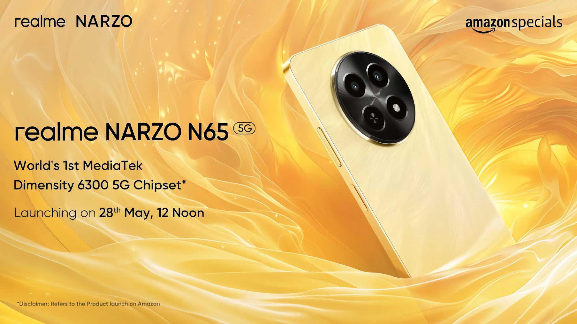realme afslører Narzo N65 5G budget-smartphone med MediaTek Dimensity 6300-processor om bord den 28. maj