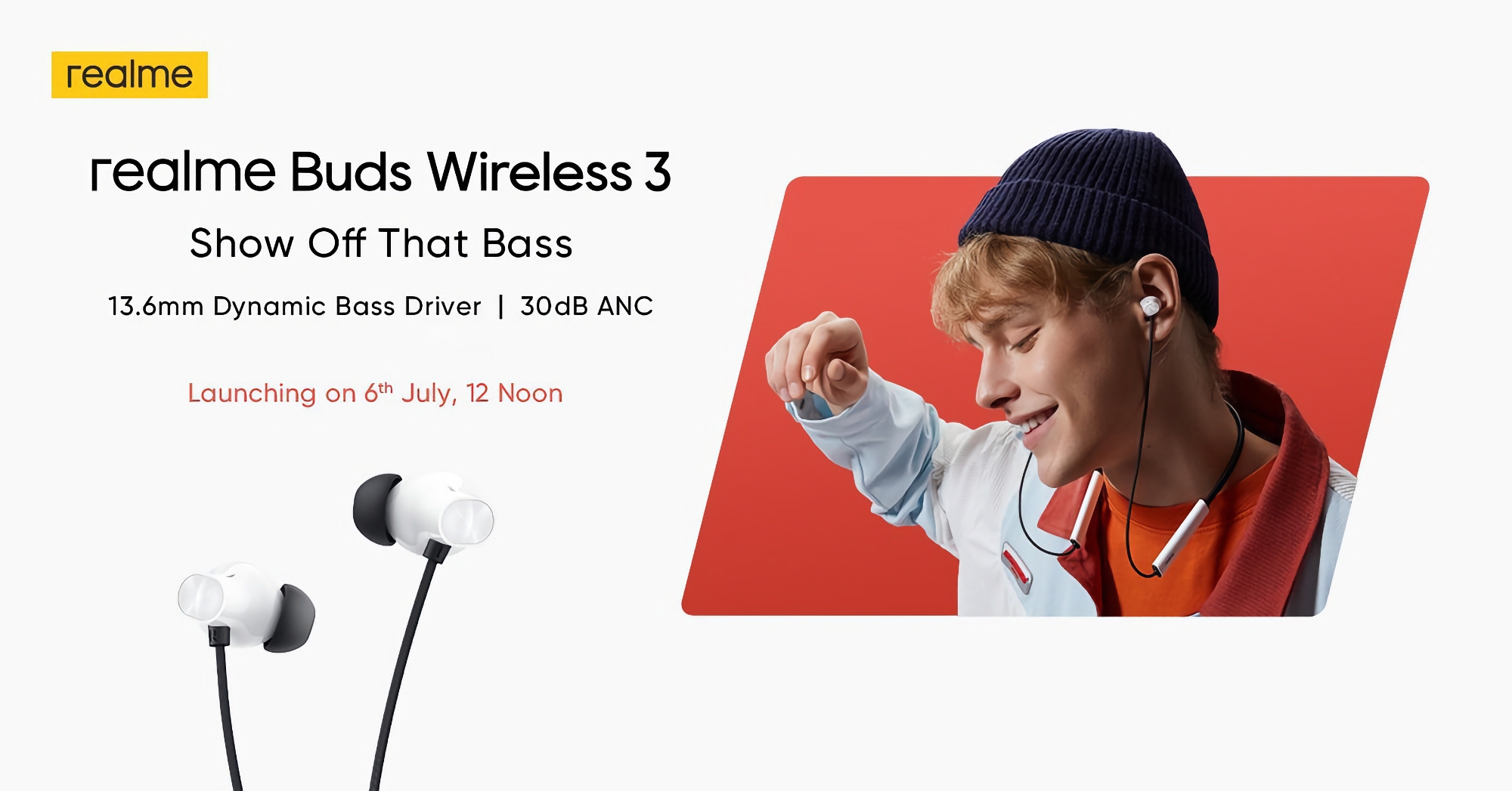 realme afslører Buds Wireless 3-hovedtelefoner med ANC og Spatial Audio til under $40 den 6 juli
