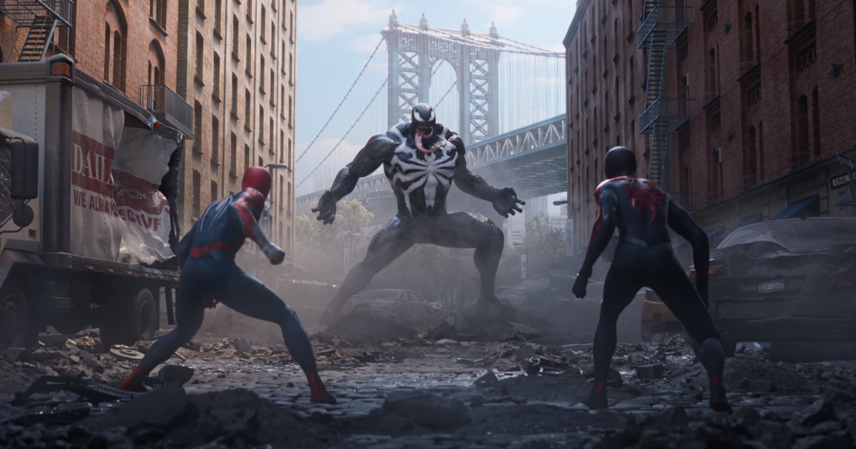 Sony viste under NFL-kampen en 1-minuts filmreklame for Marvels Spider-Man 2, hvor kampen mod Venom finder sted.
