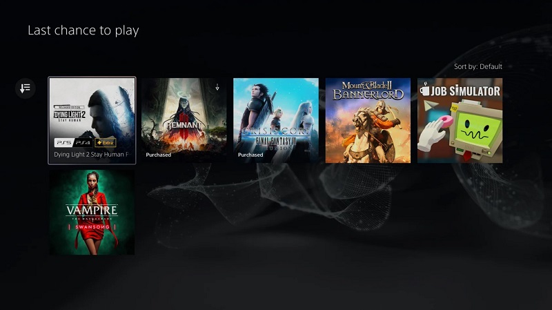 Et billede af spillene tilgængelige på PS Plus