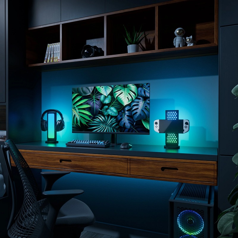 Pegboard Desk Dock - lighting