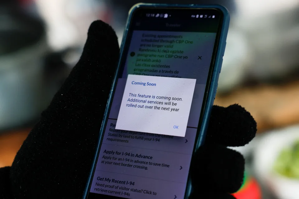CBP One app. Illustration: Reuters