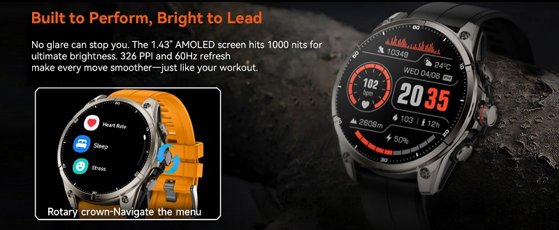 Rollme GT 3 smartwatch på hvid baggrund