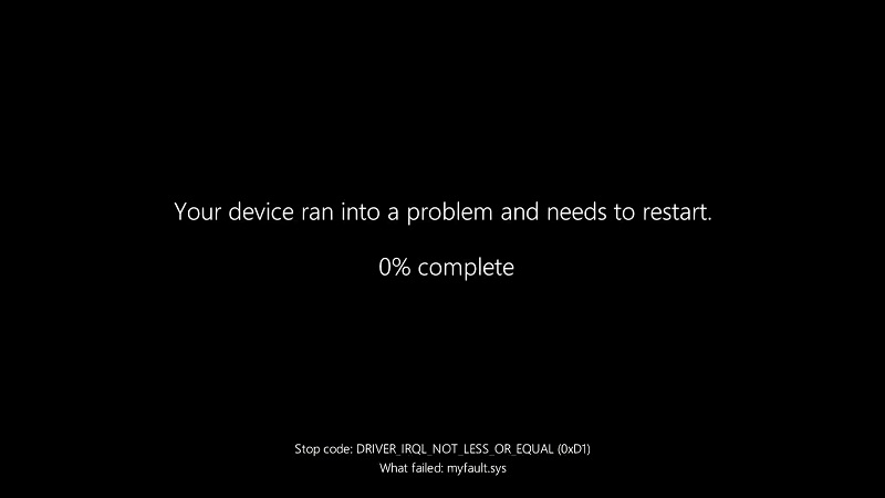 Billede indeholdende den nye Windows 11 fejlskærm