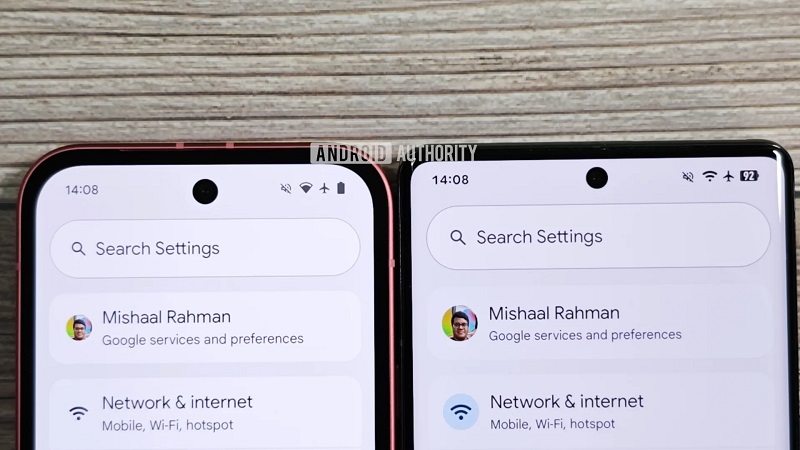 Android interface comparison: current and updated interfaces