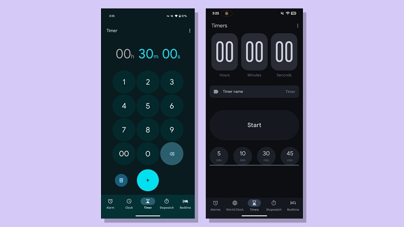 Et billede af den nye Android urgrænseflade