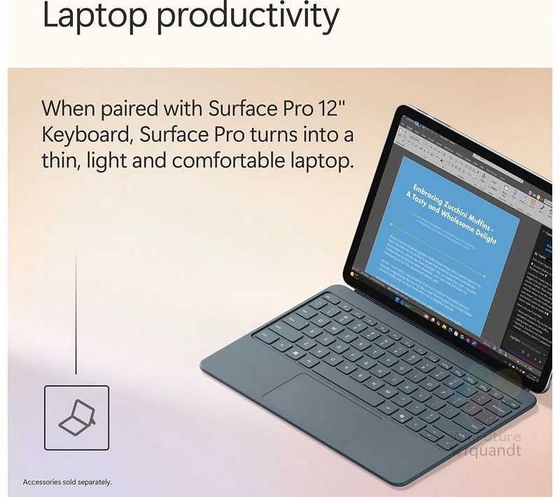 Surface Pro 12 tablet med tastatur