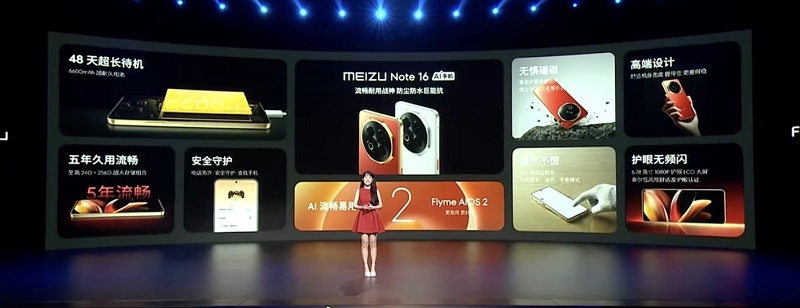 Meizu Note 16 smartphone i Jade White farve