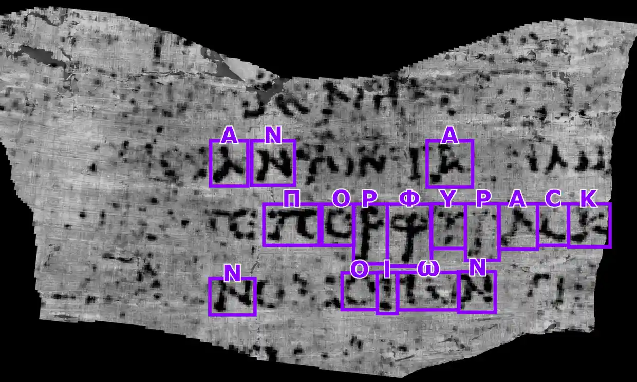 Forskere har brugt kunstig intelligens til at læse ord på gamle skriftruller, der gik til grunde under Vesuvs udbrud.