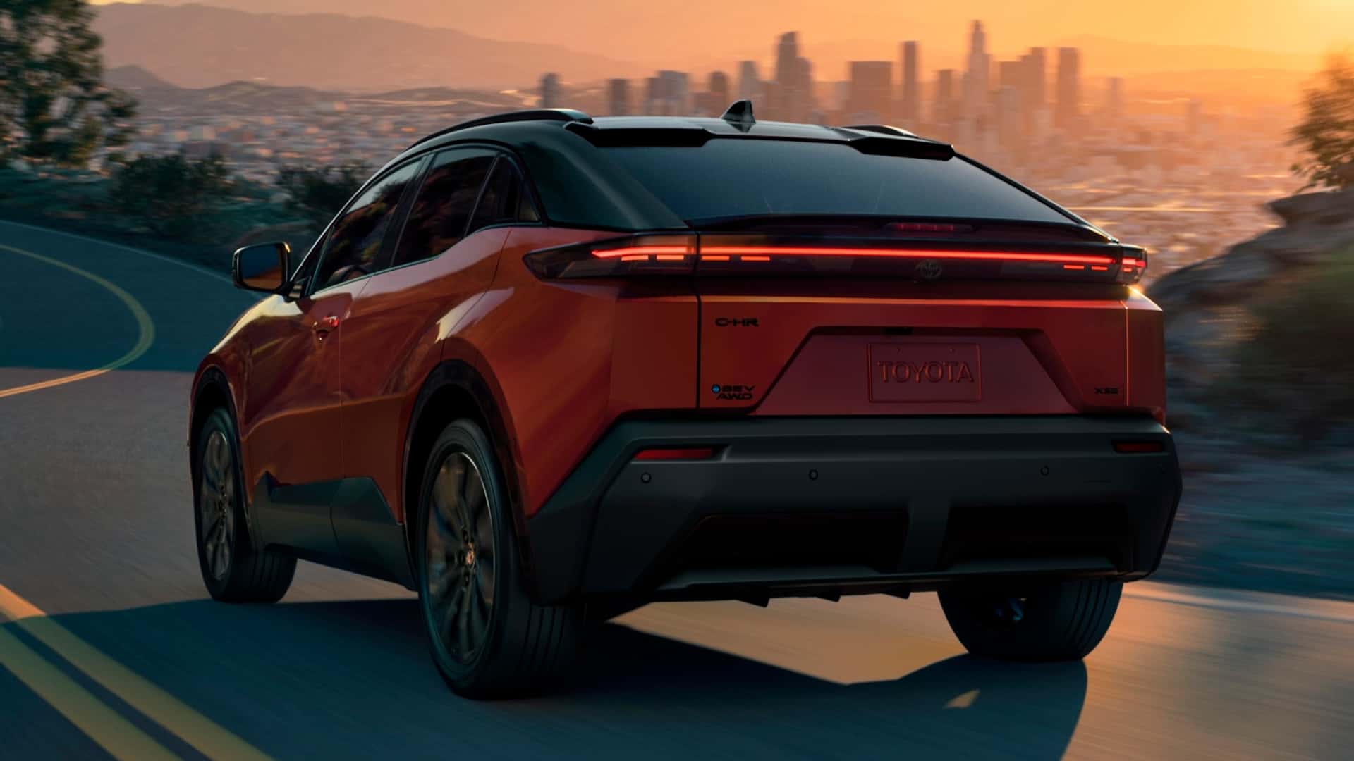 Toyota C-HR EV - bageste udsigt